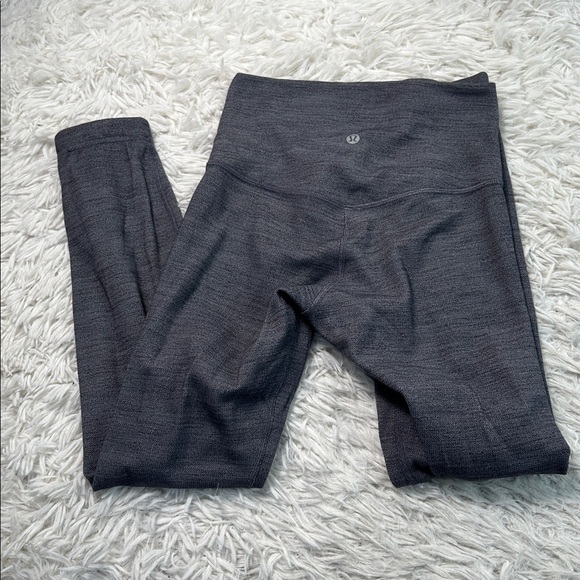 Lululemon Align Pant II 25" Mini Heathered Herringbone Heathered Black White - Picture 3 of 5